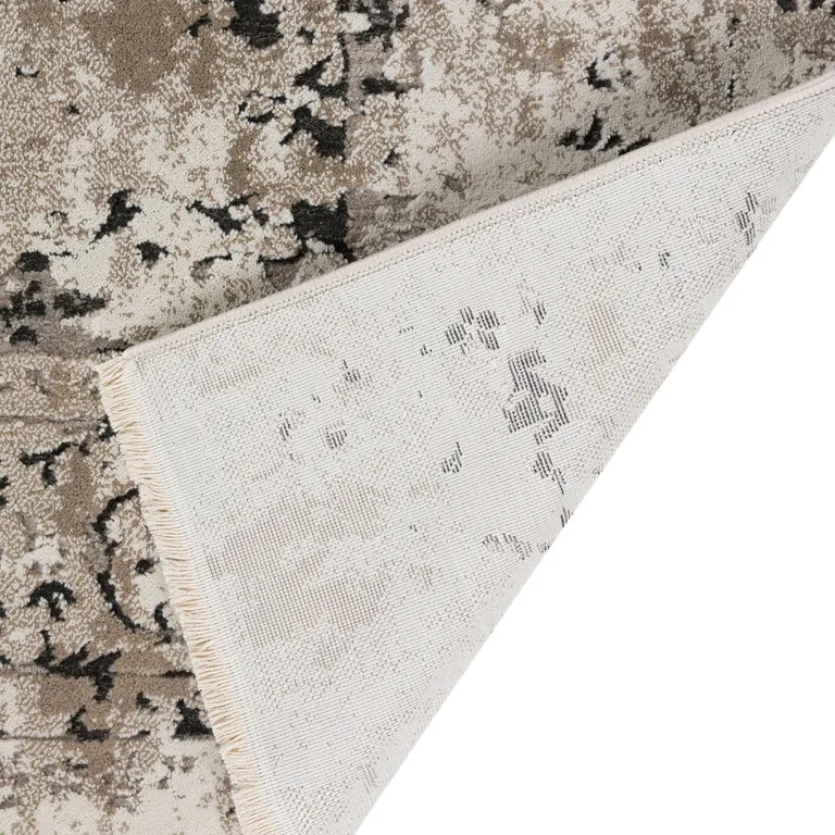 Black Oriental Area Rug With Fringe Photo 1