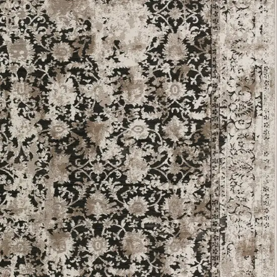 Black Oriental Area Rug With Fringe Photo 5