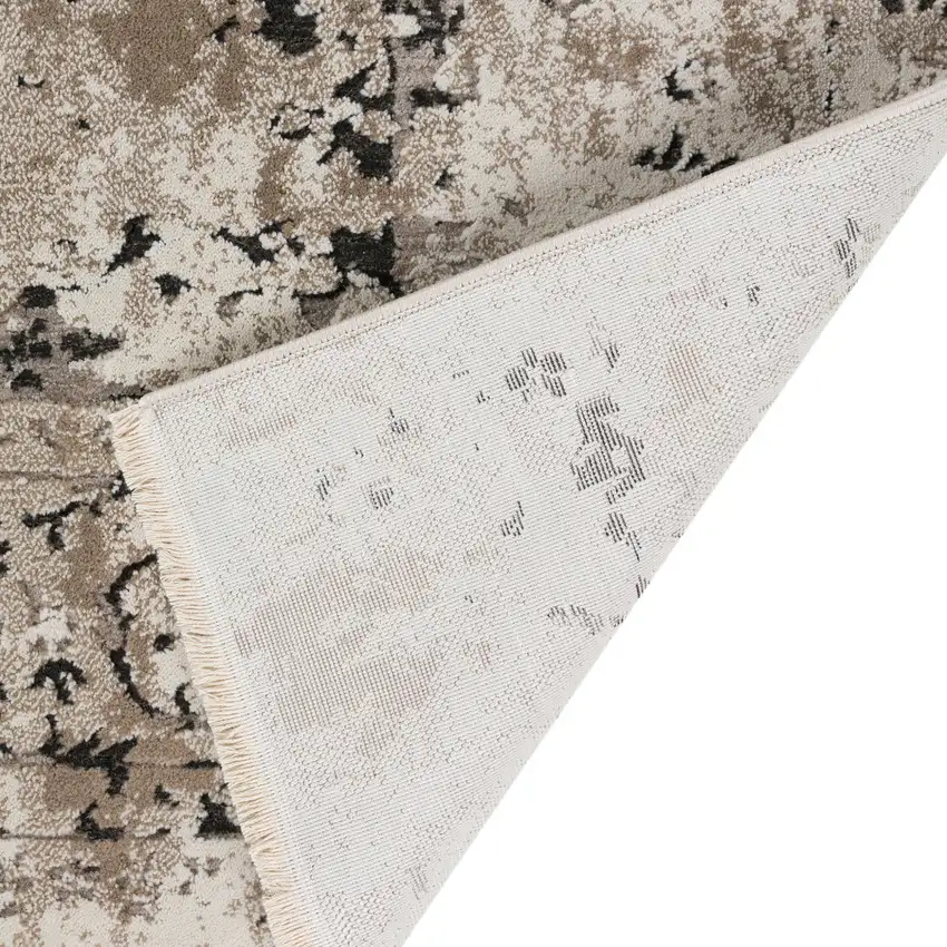 Black Oriental Area Rug With Fringe Photo 1