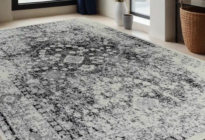 5' X 8' Black Oriental Area Rug Photo 1