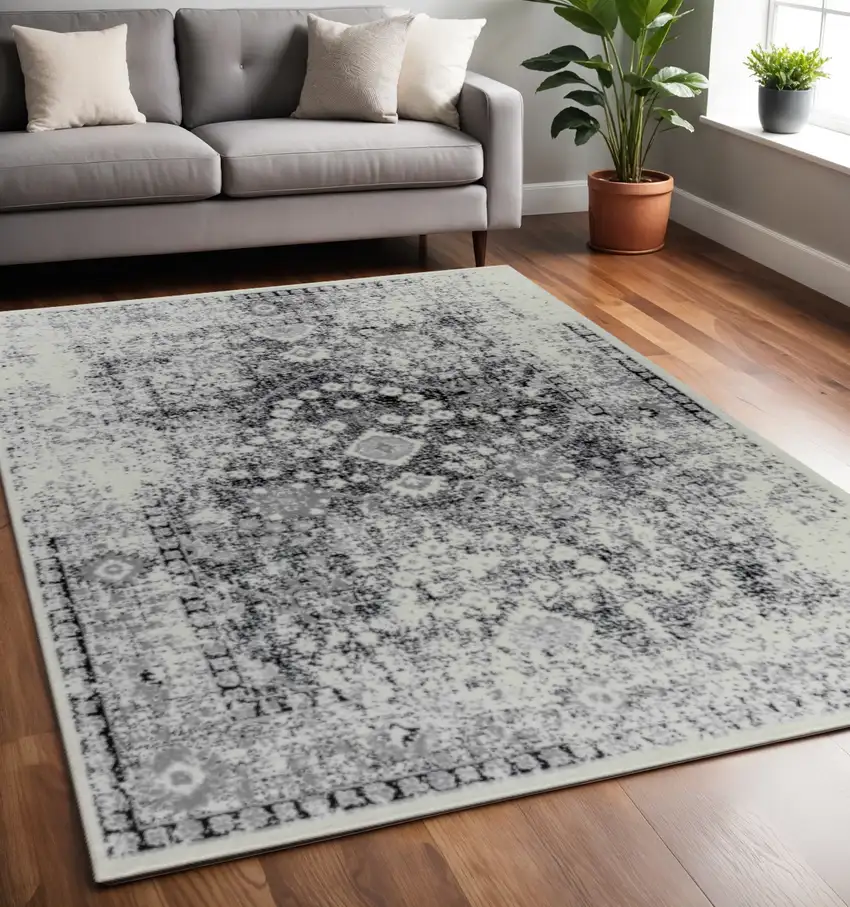5' X 8' Black Oriental Area Rug Photo 1