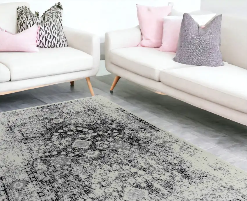 8' X 11' Black Oriental Area Rug Photo 1