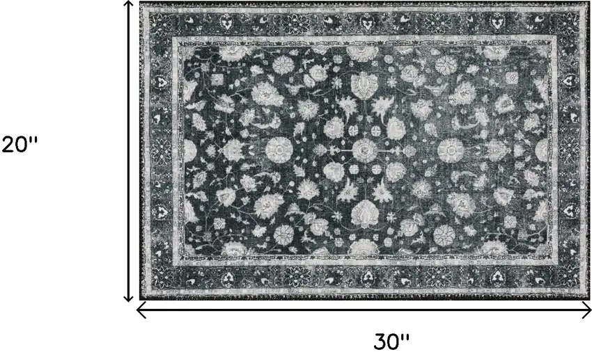 Black Oriental Distressed Non Skid Area Rug Photo 7