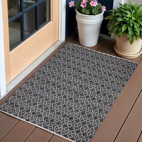 Black Oriental Hand Woven Area Rug Photo 1