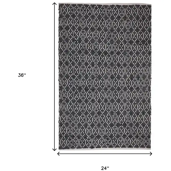 Black Oriental Hand Woven Area Rug Photo 3
