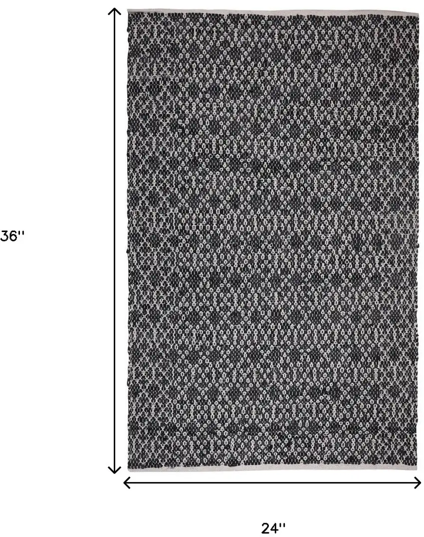 Black Oriental Hand Woven Area Rug Photo 3