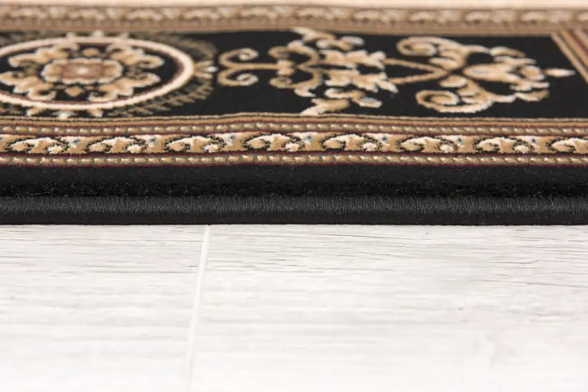 Black Oriental Power Loom Area Rug Photo 8