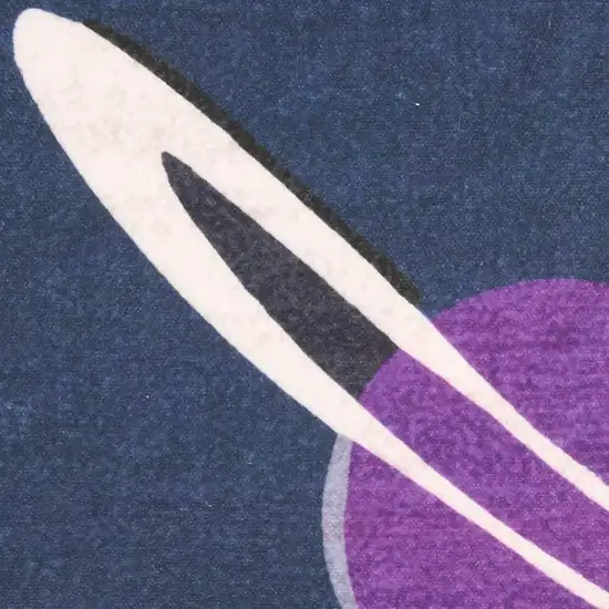 Black Purple And Blue Stars and Moon Youthful Washable Area Rug Photo 3