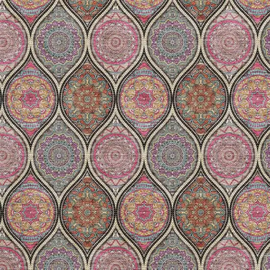 Black Purple And Pink Ogee Washable Area Rug With UV Protection Photo 2