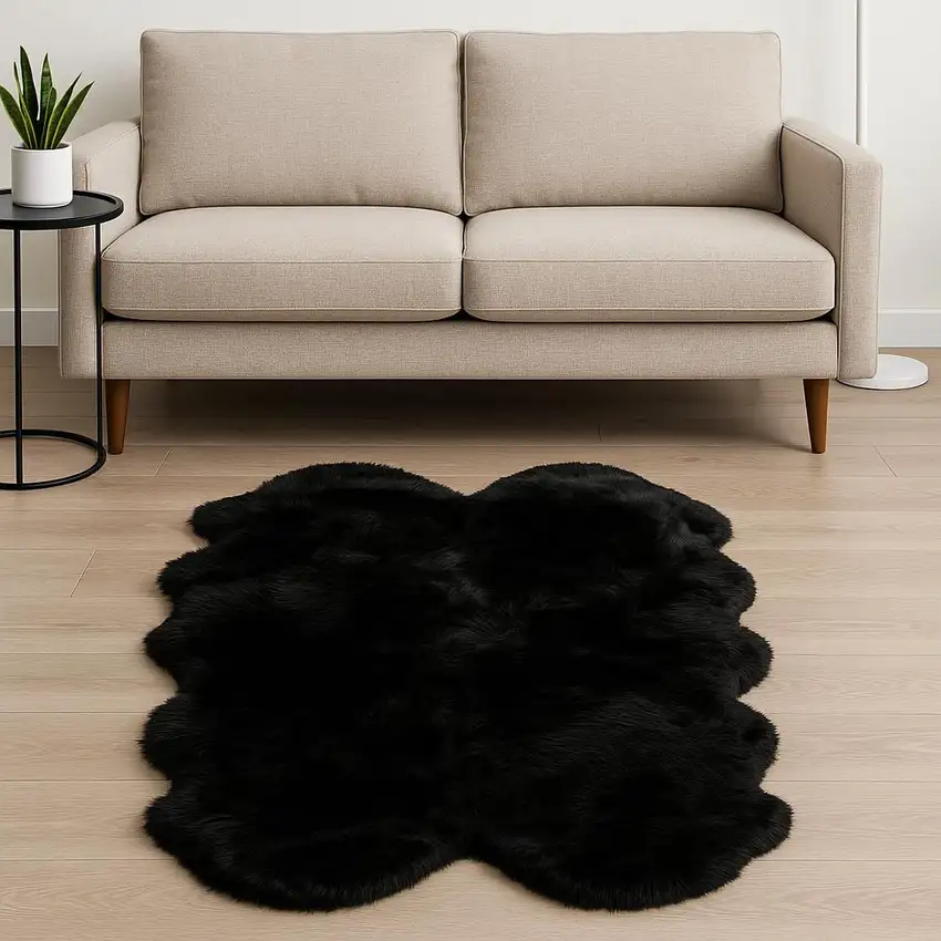 Black Animal Print Area Rug Photo 2