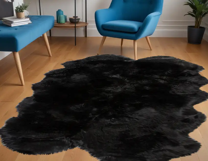 Black Animal Print Area Rug Photo 1