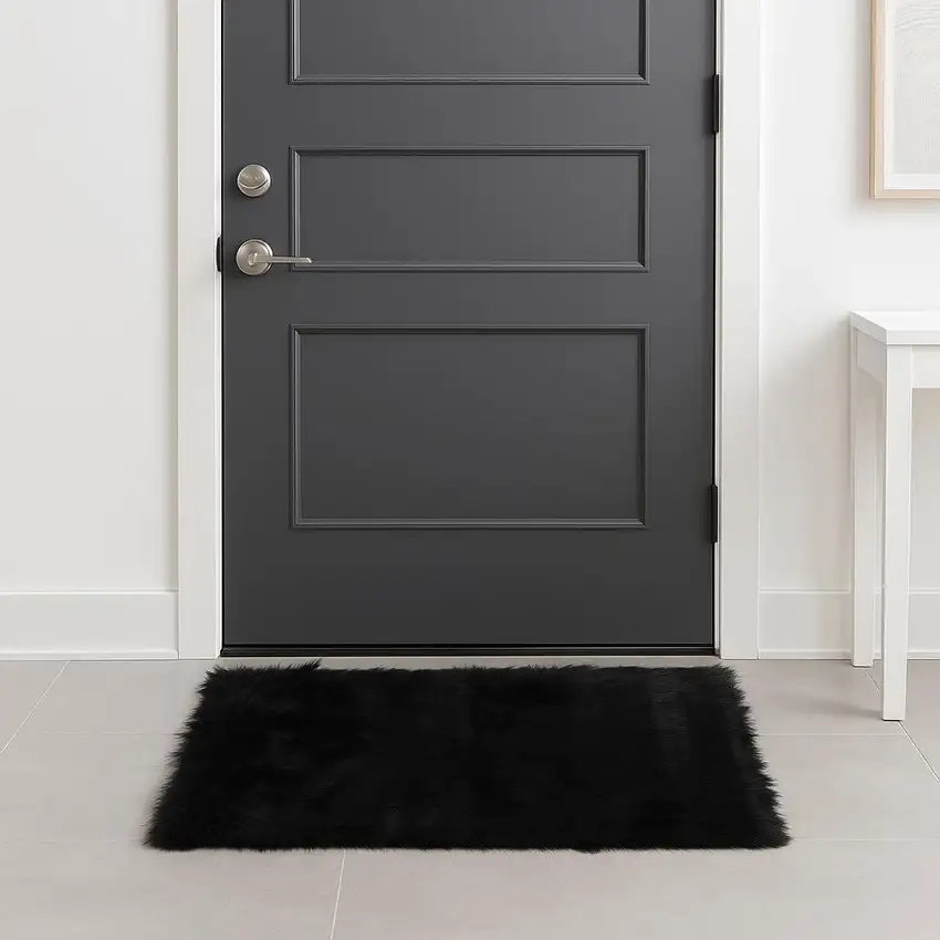 Black Shag Area Rug Photo 1