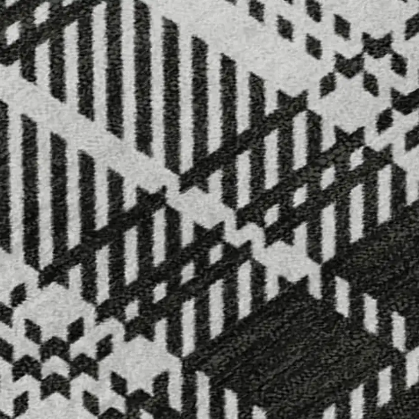 Black Red And Ivory Plaid Washable Area Rug With UV Protection Photo 2