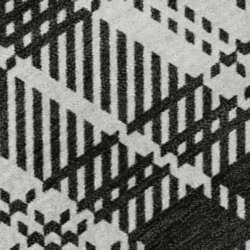 Black Red And Ivory Plaid Washable Area Rug With UV Protection Photo 2