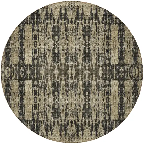 Black Round Moroccan Washable Non Skid Indoor Outdoor Area Rug Photo 5