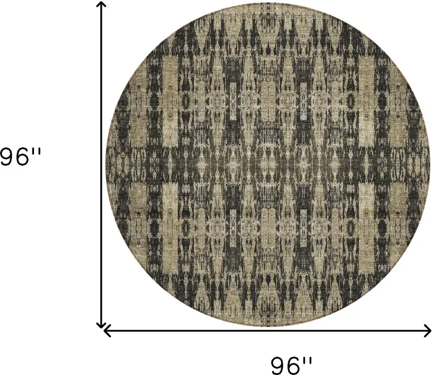 Black Round Moroccan Washable Non Skid Indoor Outdoor Area Rug Photo 3
