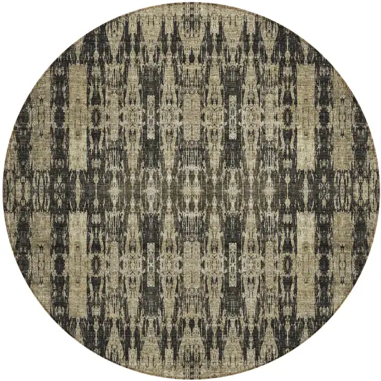 Black Round Moroccan Washable Non Skid Indoor Outdoor Area Rug Photo 2
