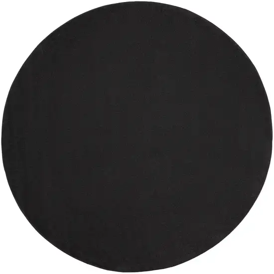Black Round Indoor Outdoor Area Rug Photo 3