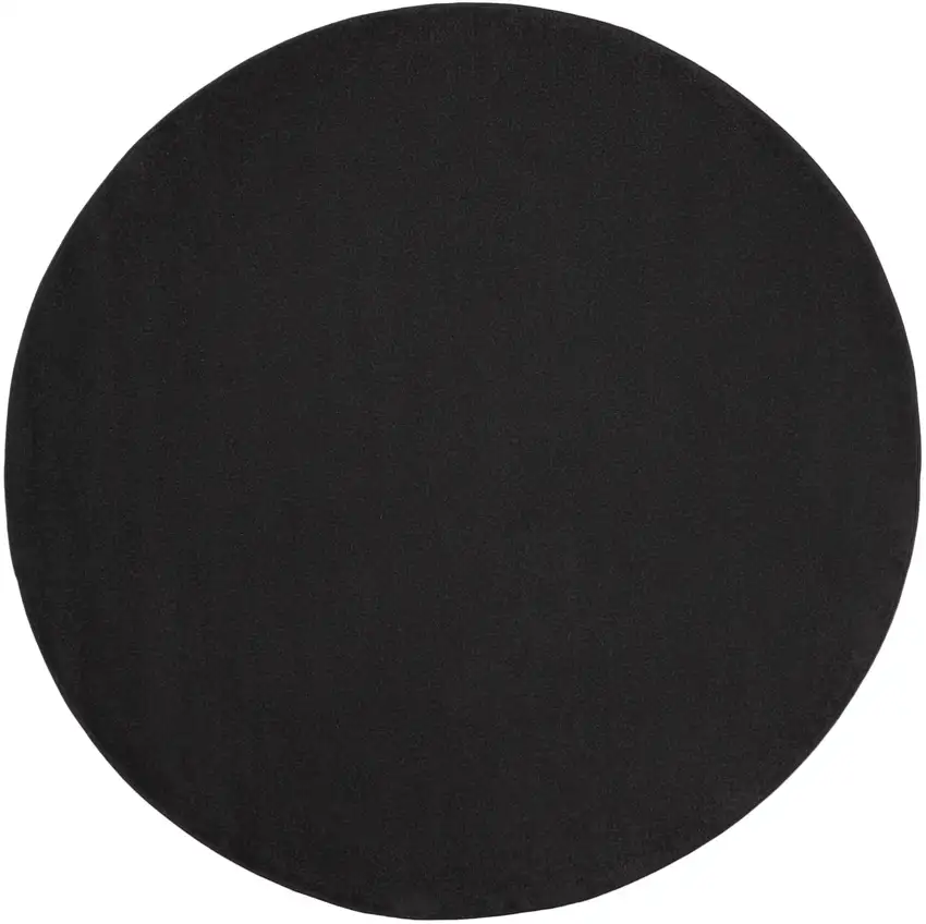 Black Round Indoor Outdoor Area Rug Photo 3