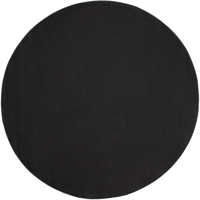 Black Round Non Skid Indoor Outdoor Area Rug Photo 3