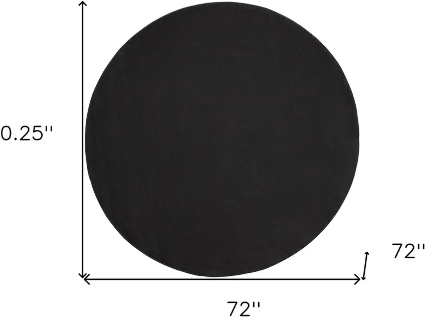 Black Round Non Skid Indoor Outdoor Area Rug Photo 5
