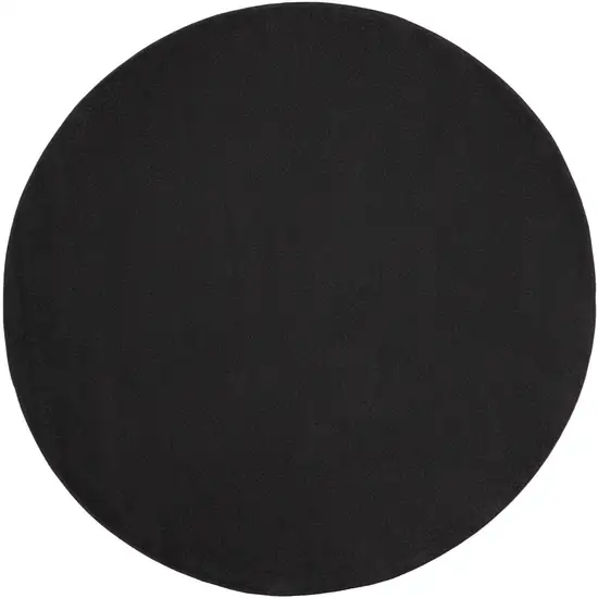 Black Round Indoor Outdoor Area Rug Photo 3