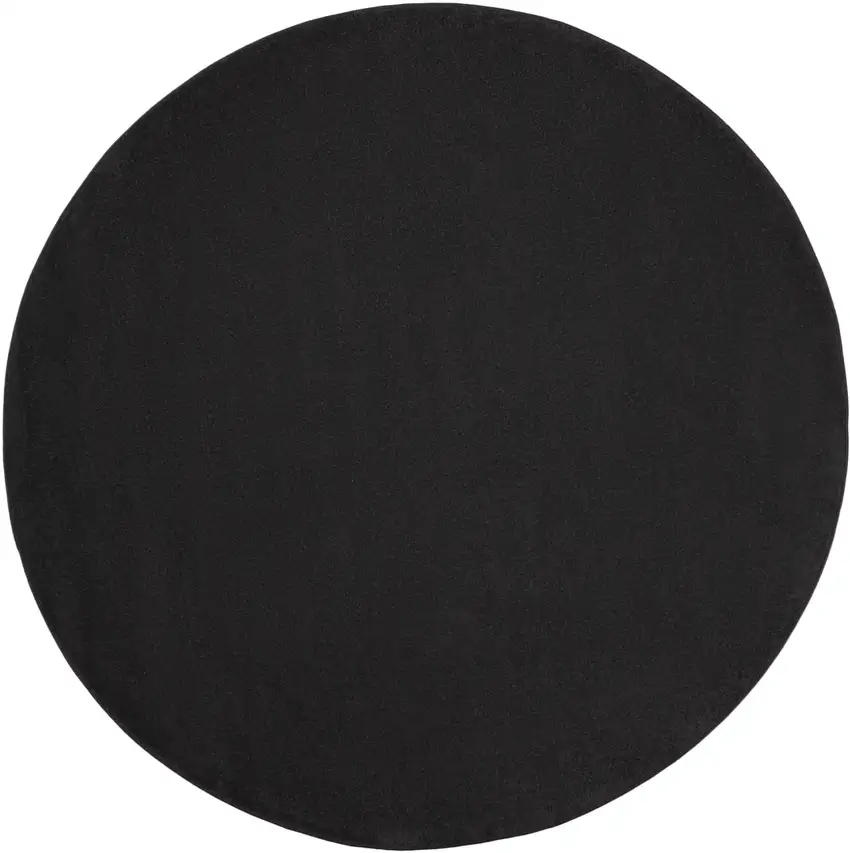 Black Round Indoor Outdoor Area Rug Photo 3