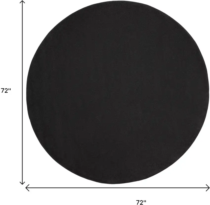 Black Round Indoor Outdoor Area Rug Photo 9