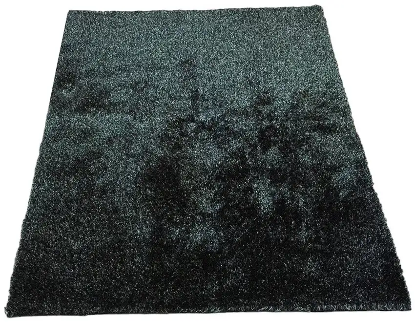 Black Shag Hand Tufted Area Rug Photo 2