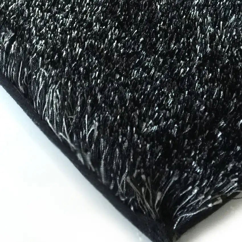Black Shag Hand Tufted Area Rug Photo 3