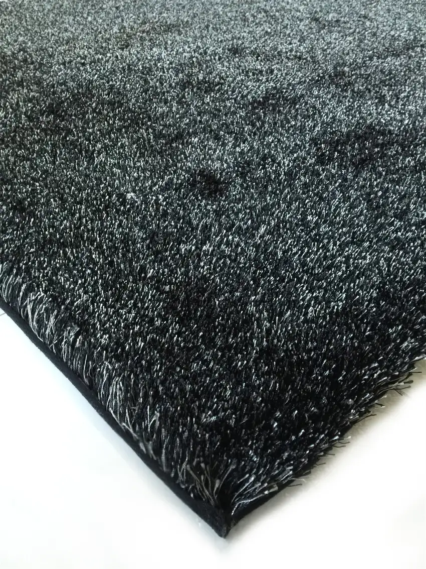 Black Shag Hand Tufted Area Rug Photo 3