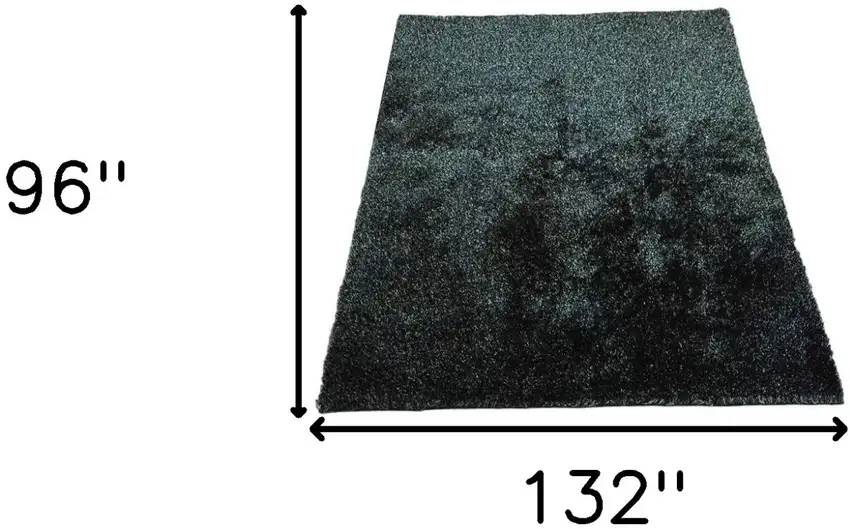 Black Shag Hand Tufted Area Rug Photo 5