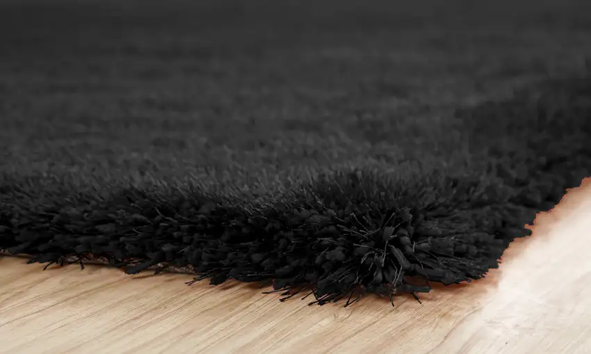Black Shag Hand Tufted Area Rug Photo 5