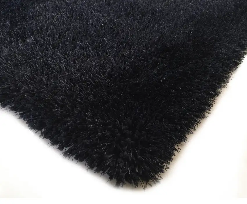 Black Shag Hand Tufted Area Rug Photo 6