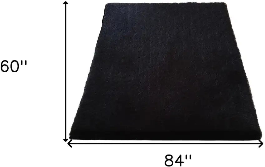 Black Shag Hand Tufted Area Rug Photo 3
