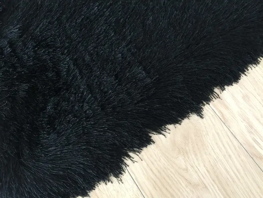 Black Shag Hand Tufted Area Rug Photo 5