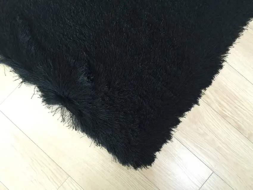 Black Shag Hand Tufted Area Rug Photo 7