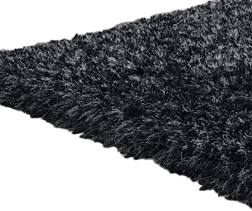 Black Shag Hand Tufted Area Rug Photo 5