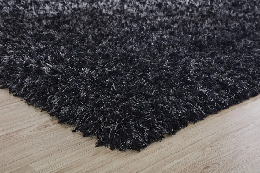 Black Shag Hand Tufted Area Rug Photo 6