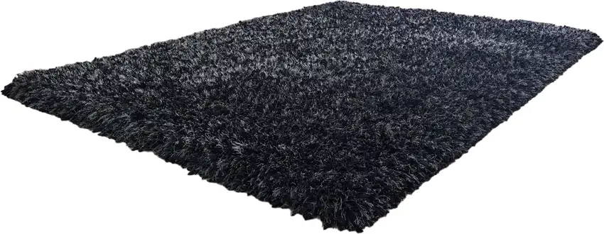 Black Shag Hand Tufted Area Rug Photo 2