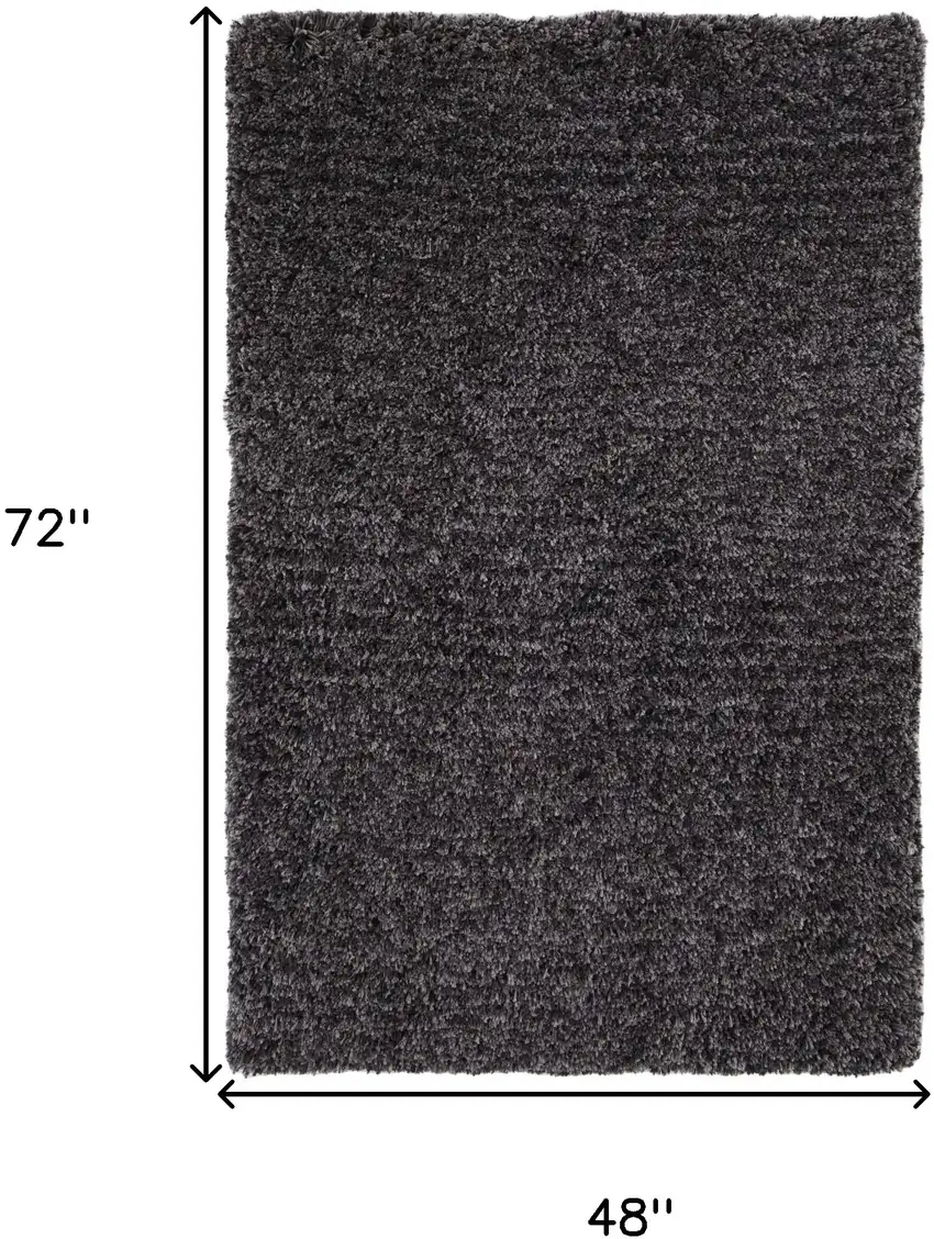 Black Shag Hand Tufted Area Rug Photo 3