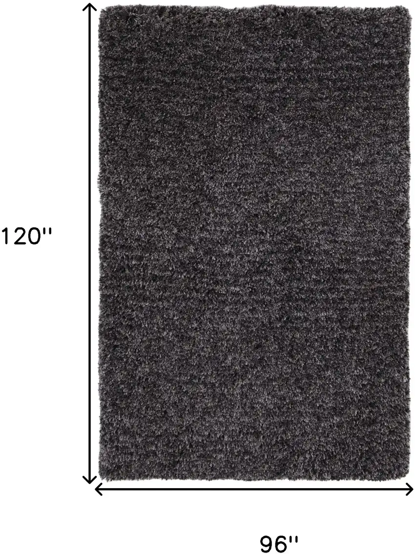 Black Shag Hand Tufted Area Rug Photo 8