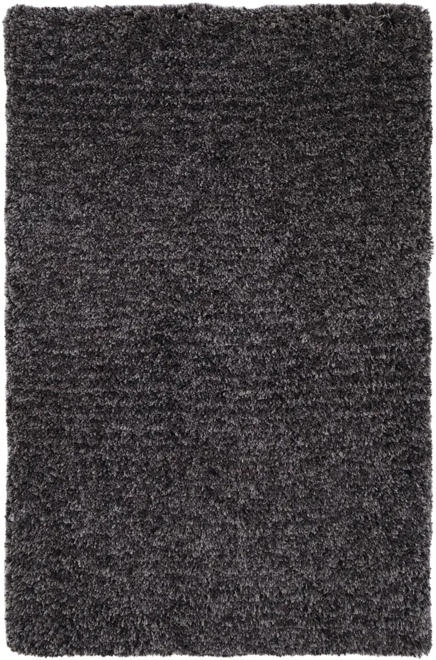 Black Shag Hand Tufted Area Rug Photo 3