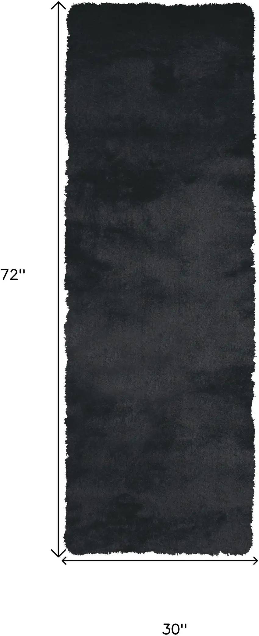 Black Shag Hand Tufted Runner Rug Photo 3