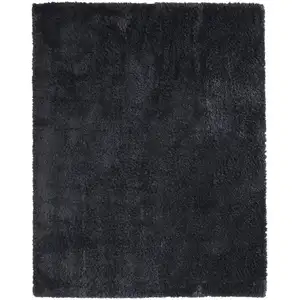 Photo of Black Shag Power Loom Area Rug