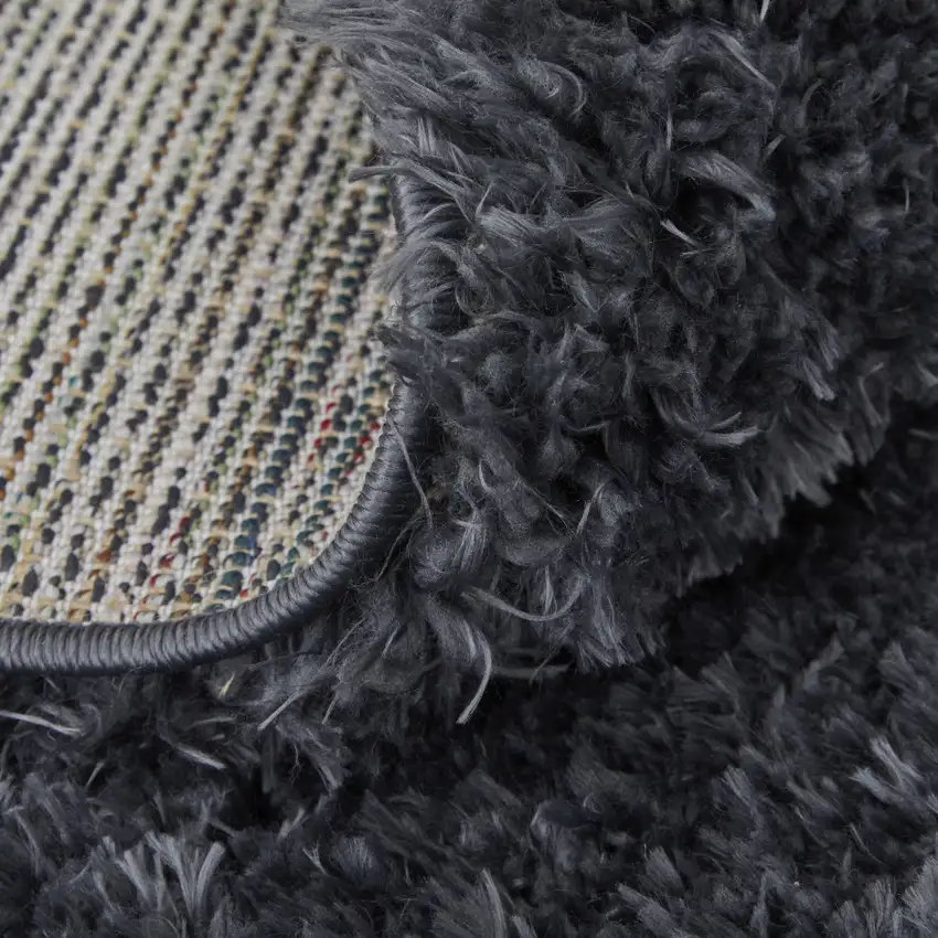 Black Shag Power Loom Area Rug Photo 9