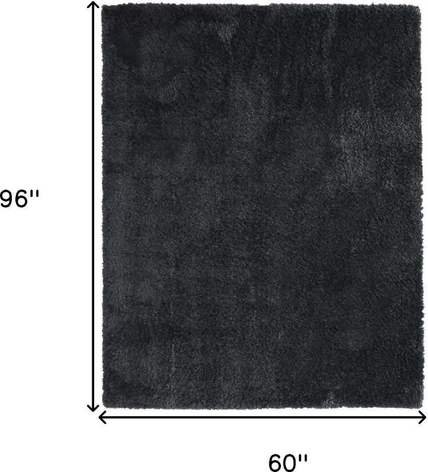 Black Shag Power Loom Area Rug Photo 3