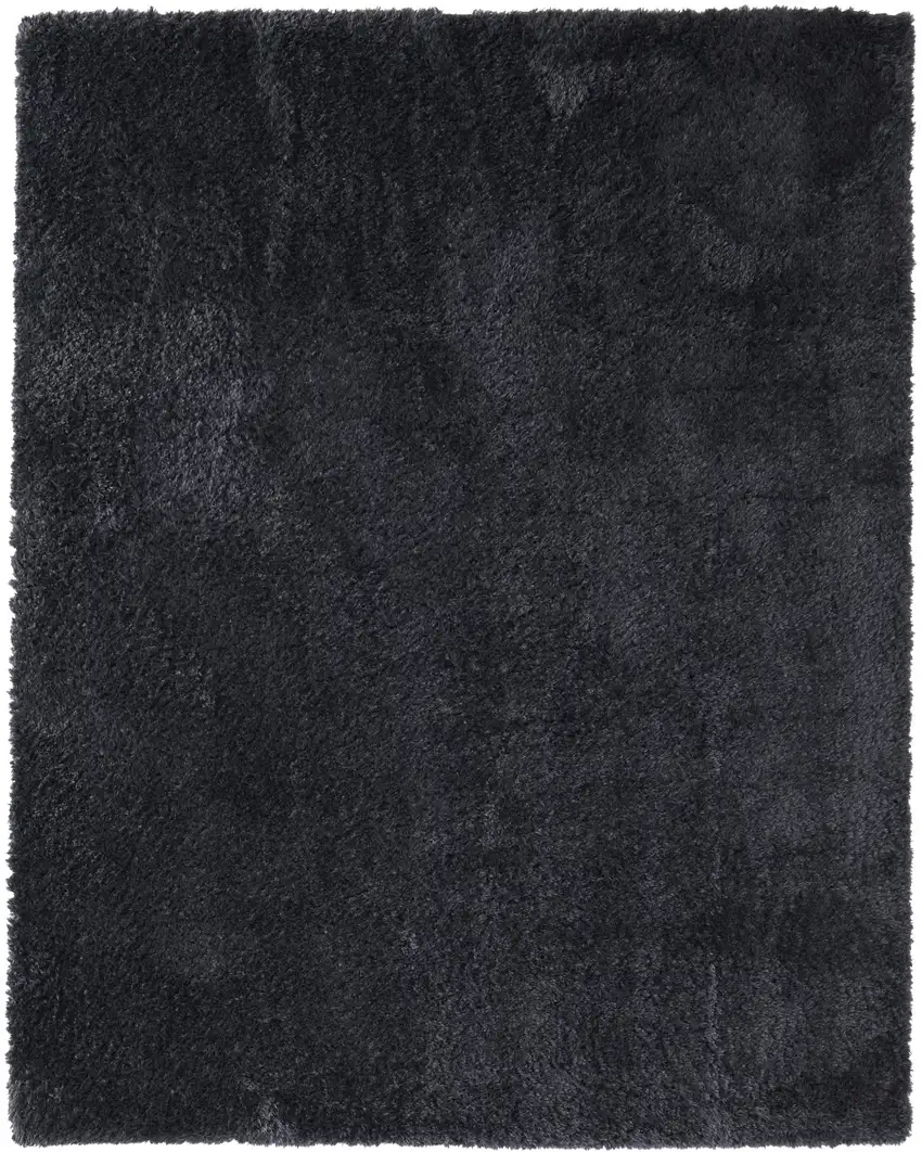 Black Shag Power Loom Area Rug Photo 4