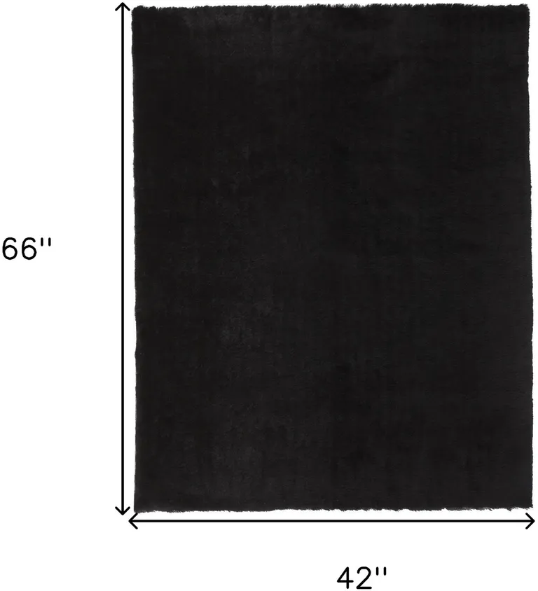 Black Shag Tufted Handmade Area Rug Photo 5