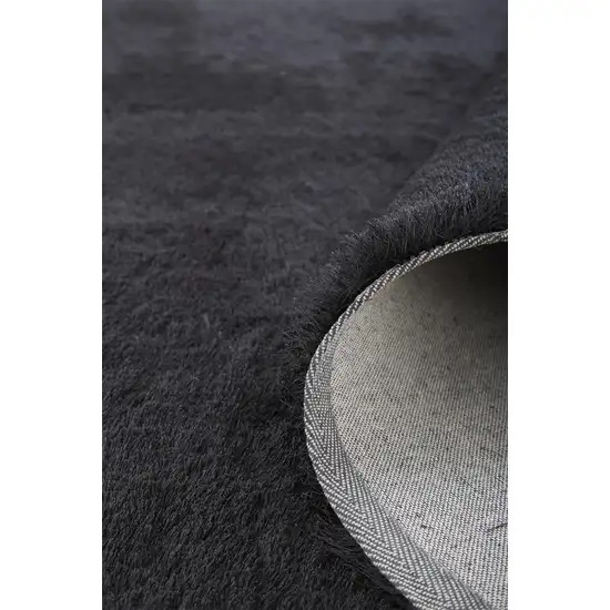 Black Shag Tufted Handmade Area Rug Photo 4